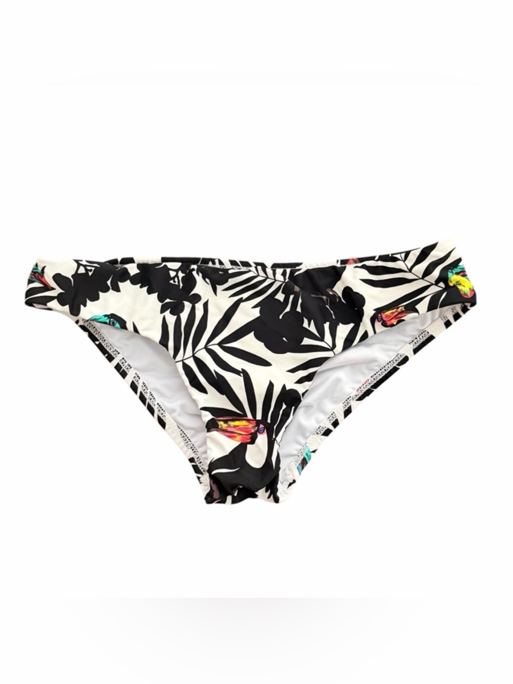Shoshanna Black & White Tropical Print Bikini Bottom Size Petite XS